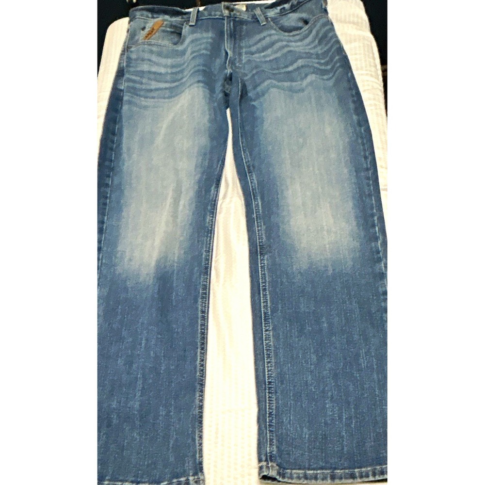 Ariat Mens Relaxed Fit Straight Leg Jeans Size 34 Medium Wash Denim 5-Pocket Dad